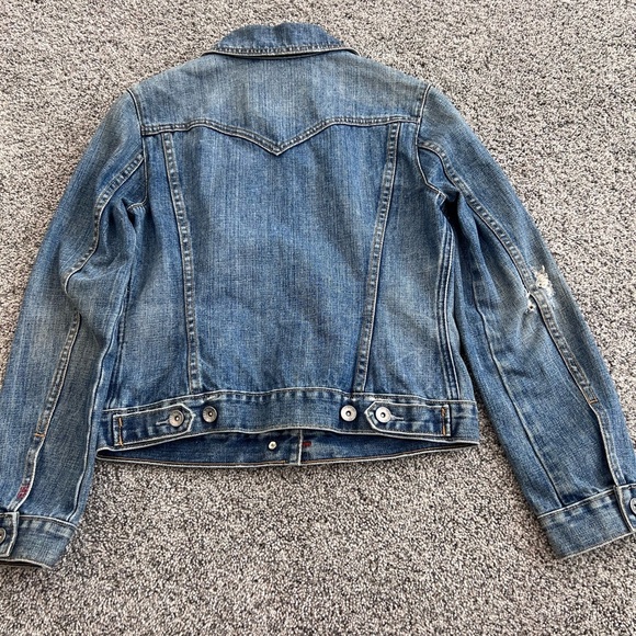 Gap 1969 Women’s Distressed Tucker Denim Jacket 100% Cotton Fall ‘06 Size Small - Picture 8 of 11
